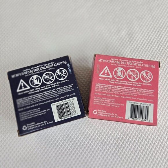 Yankee Candle Scented Tea Lights Moonlit Night Pink Island Sunset 12 Packs - Picture 4 of 4